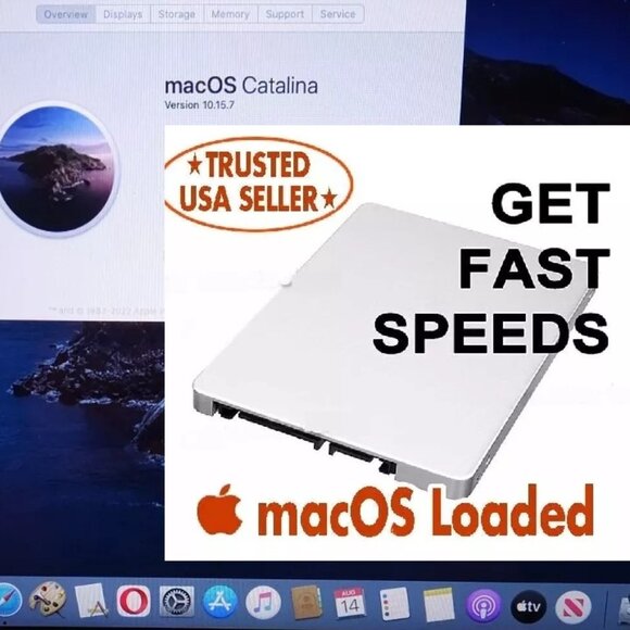 256GB 2.5" SSD Preloaded with macOS Catalina 10.15.7 For iMac, Mac Mini, MacBook - Picture 1 of 4